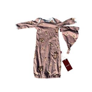 MILKBARN mushroom gown and hat set size 0-3 months NWT